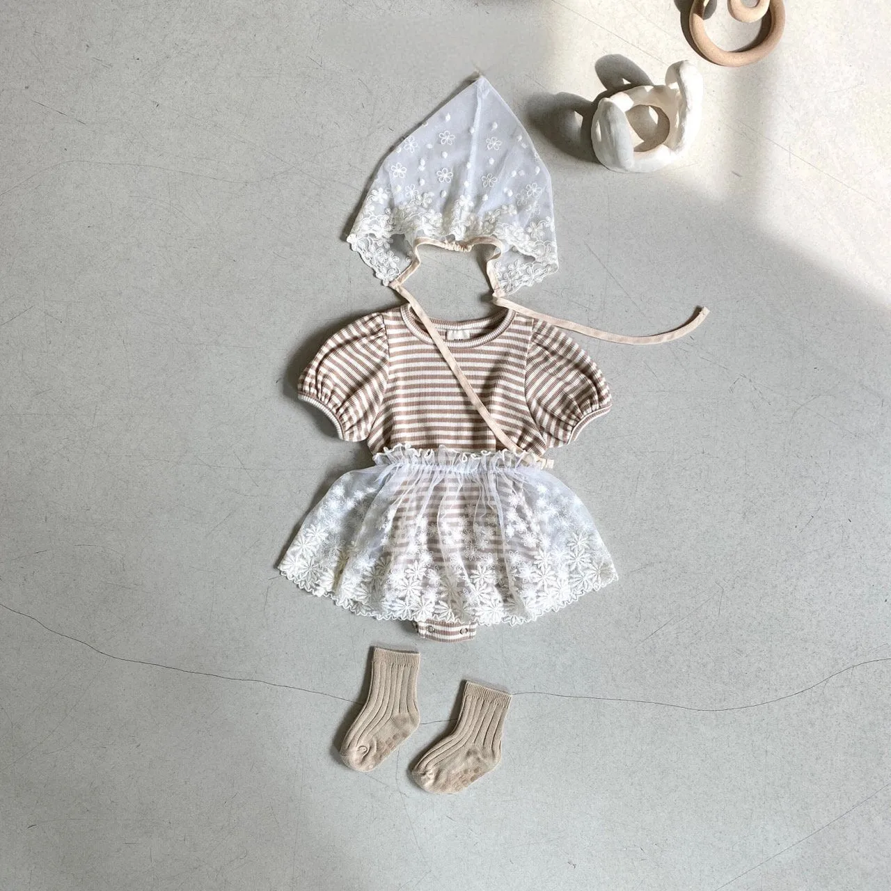 Luna 2 Piece Set for Girls | Adorable Romper & Lace Skirt Combo