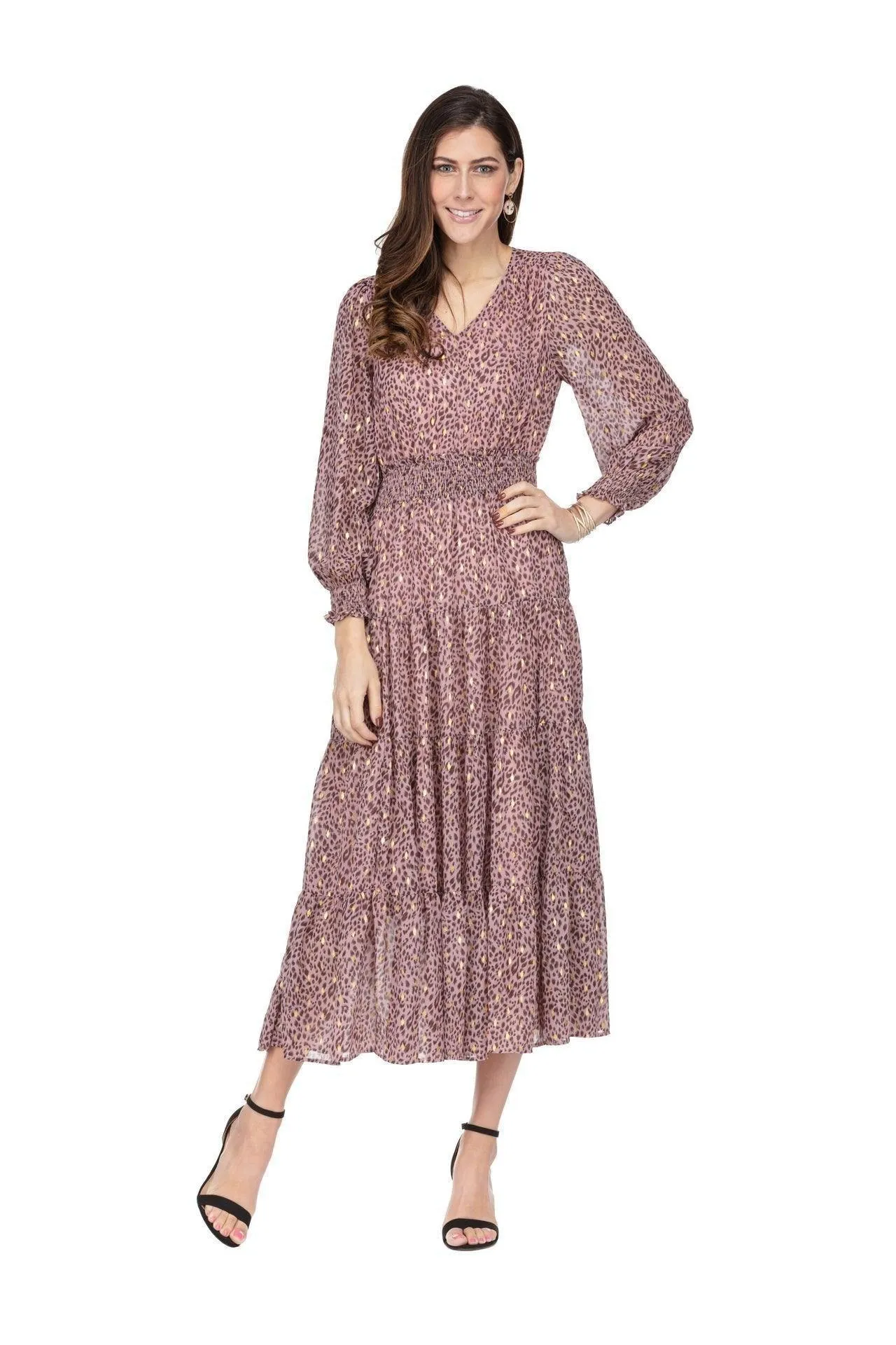 Mauve and Brown Leopard Maxi