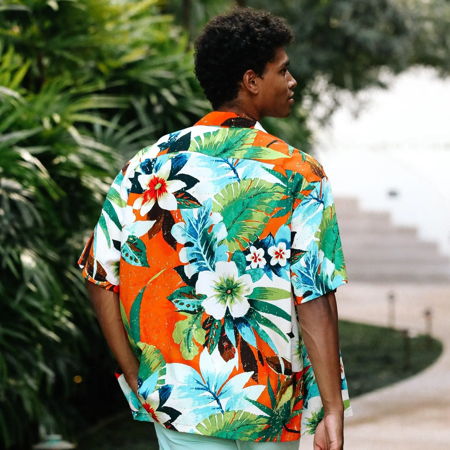 Men's Retro Shirt - Waiola Orange