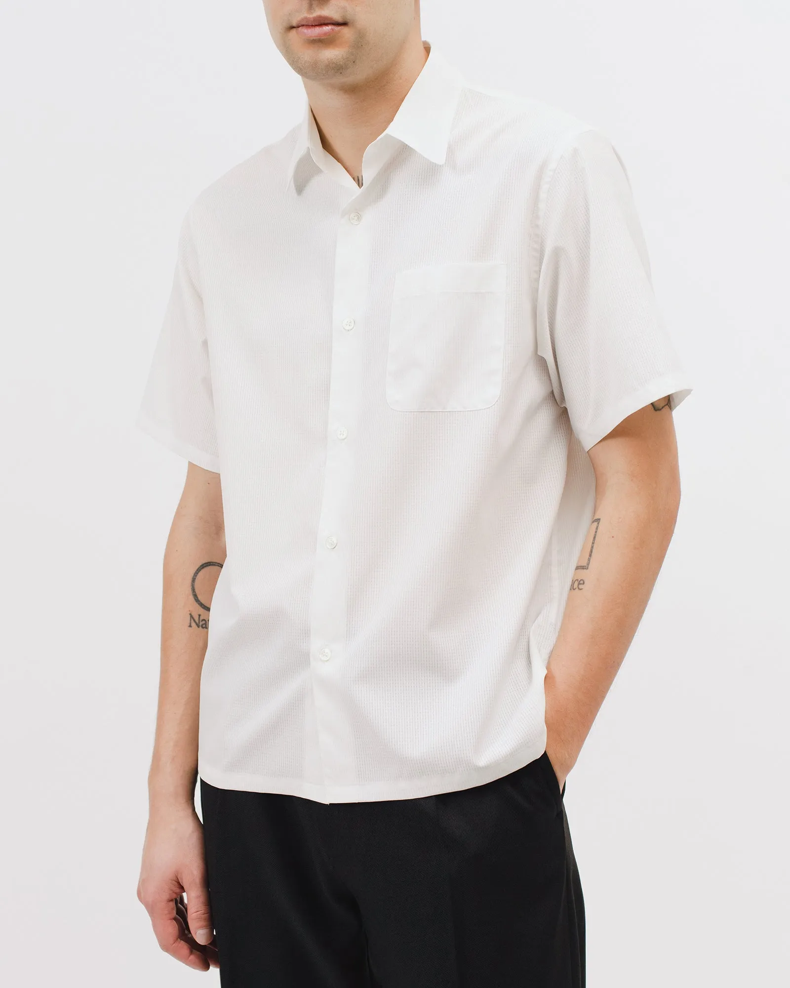 Mesh SS Shirt - Natural White