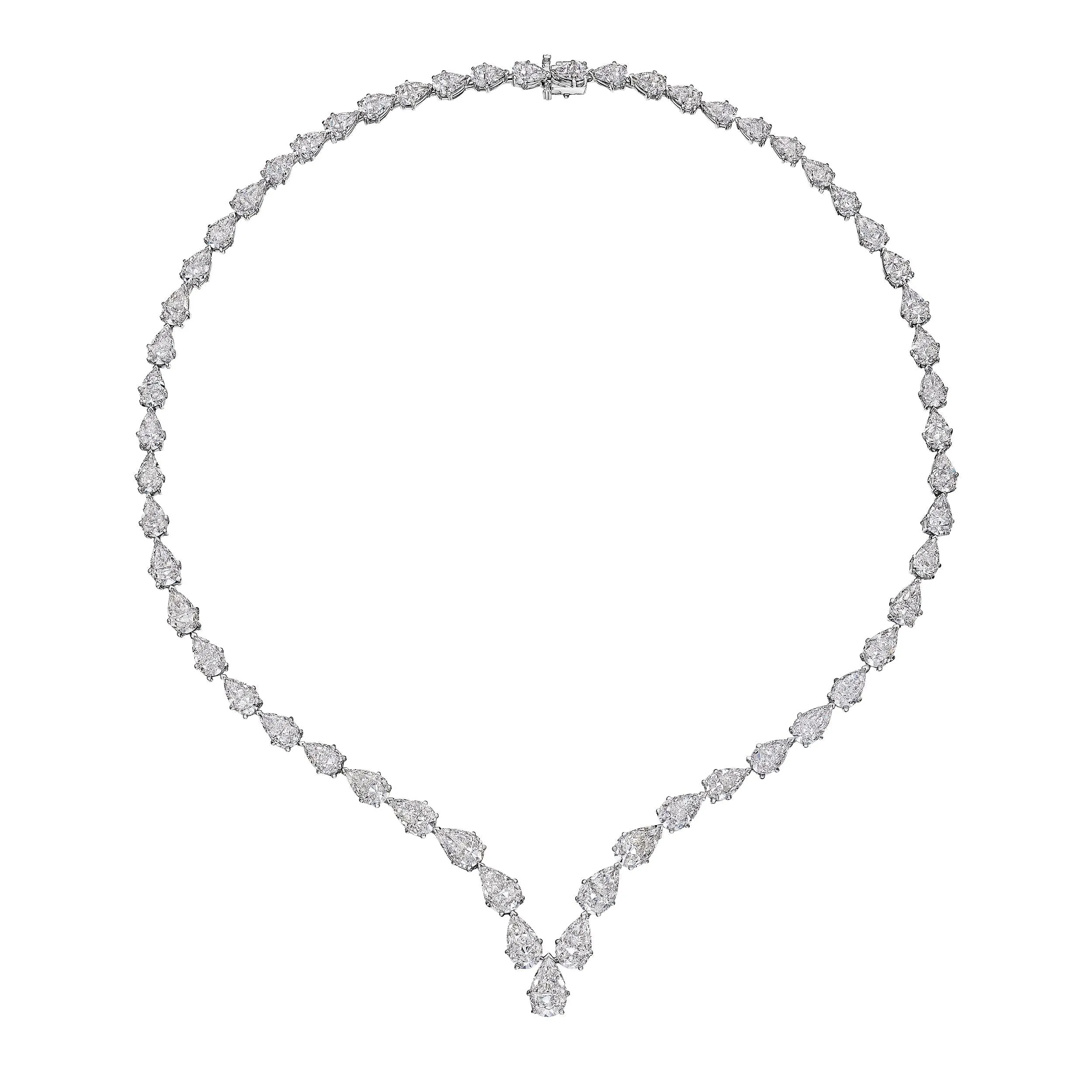 Multi-Pear Shape Diamond Necklace, 30 CT