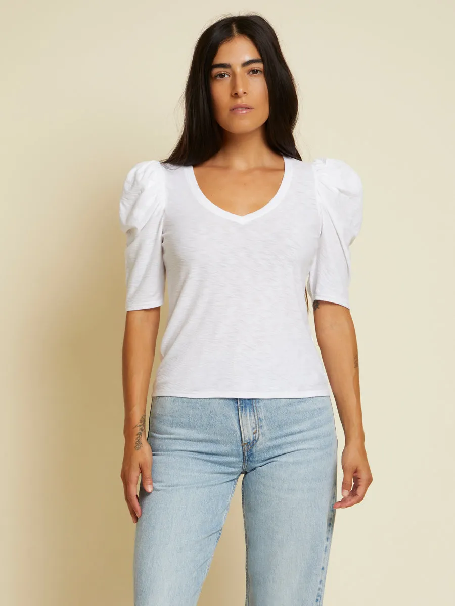 Nation LTD - Jillian Bold Shoulder V Neck in White