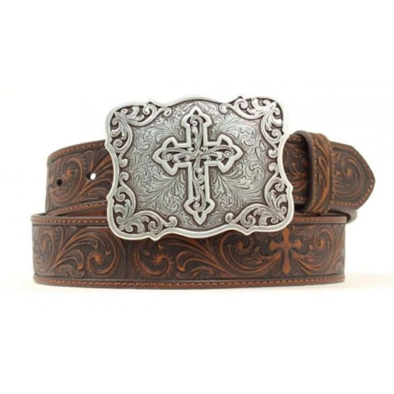 Nocona® Women's Embossed Cross Leather Western Belt