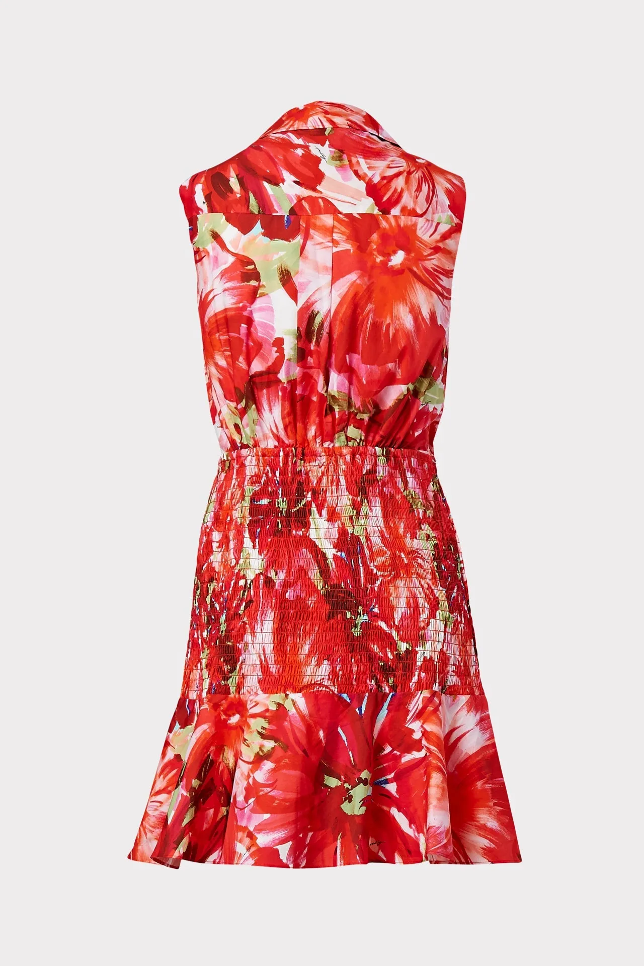 Nora Brushstroke Floral Poplin Dress