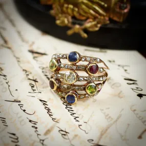 Our New Muse! A Rare Georgian Multi-Gem Harlequin Ring