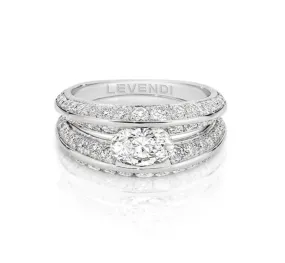 Oyster Pave Engagement Ring