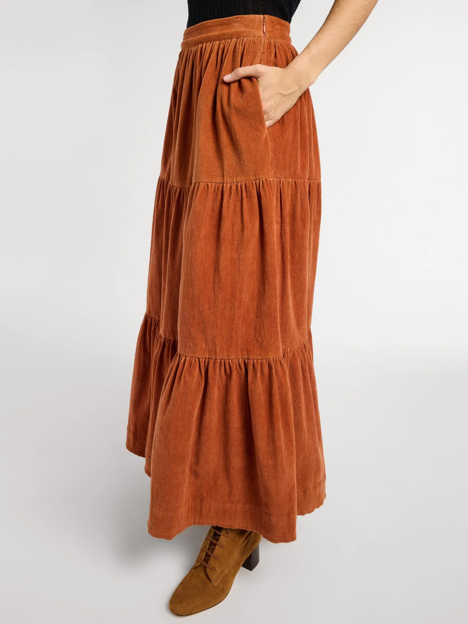 Paola Skirt in Cinnamon Cord