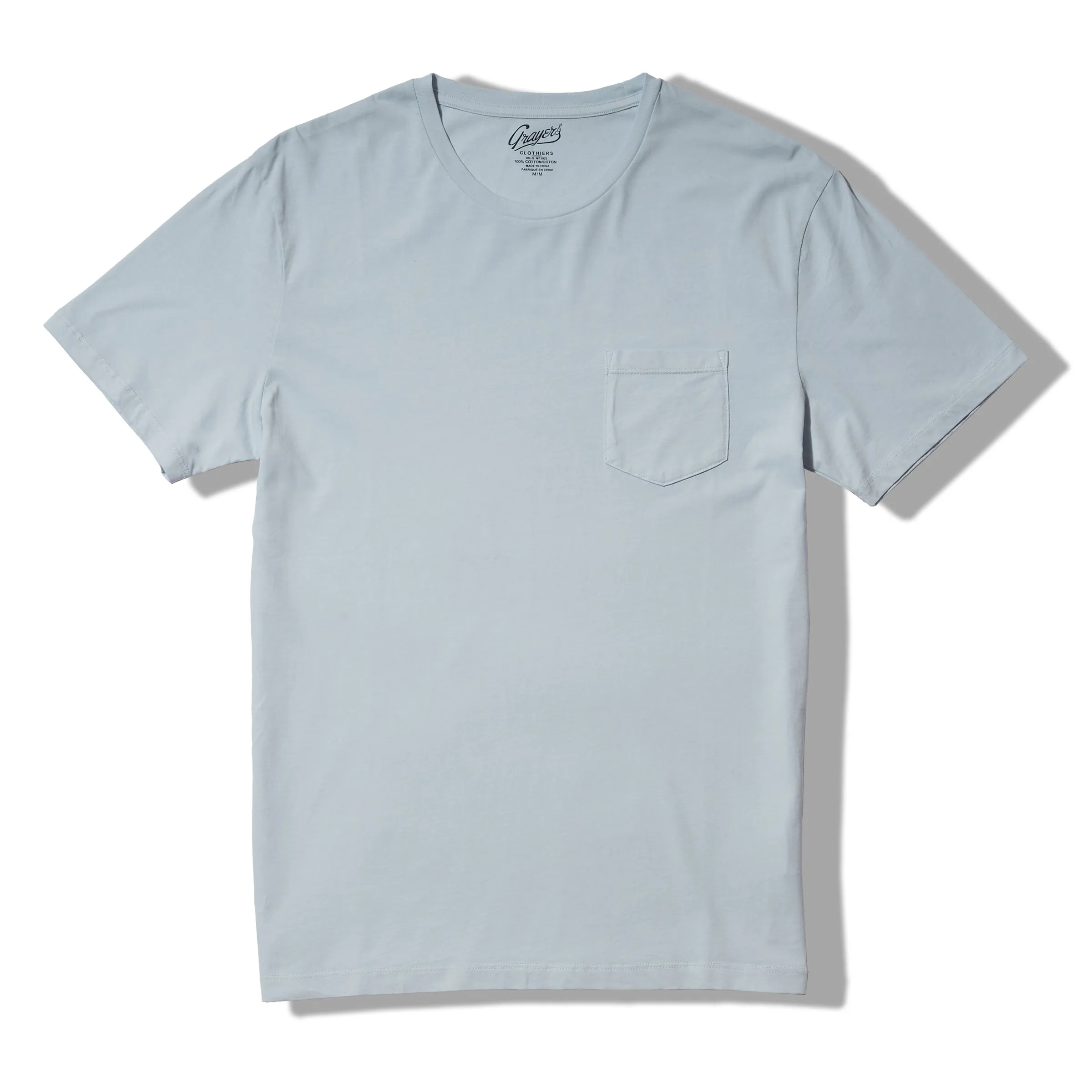 Pima Cotton Pocket Tee - Ice Flow