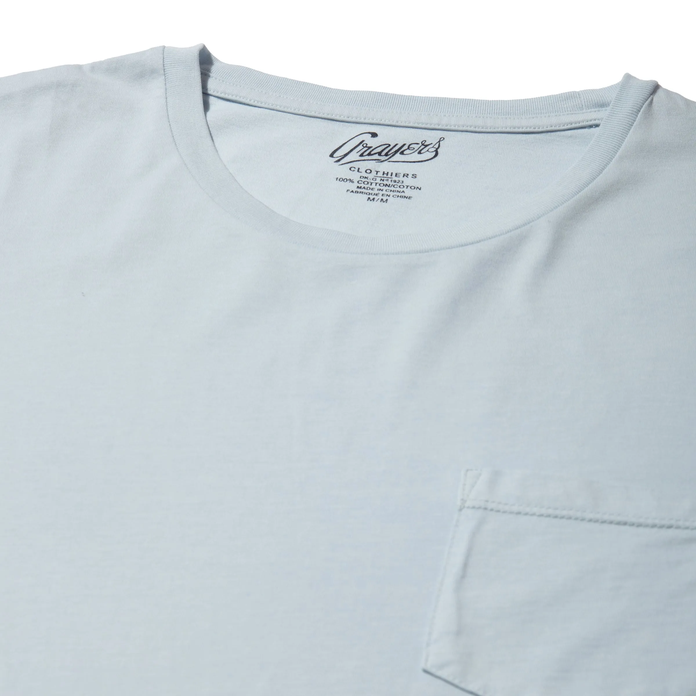 Pima Cotton Pocket Tee - Ice Flow