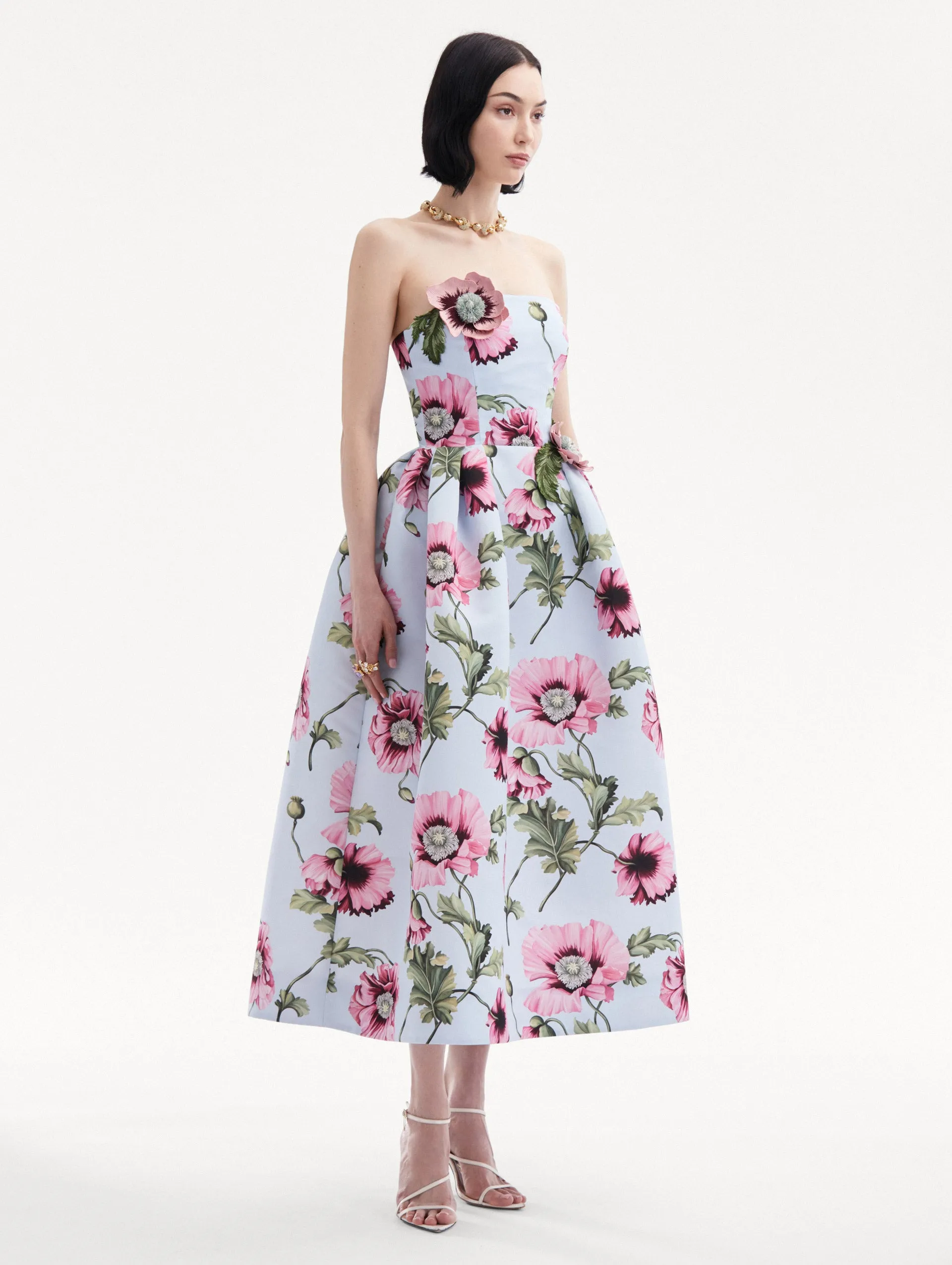 Poppy Embroidered Strapless Dress