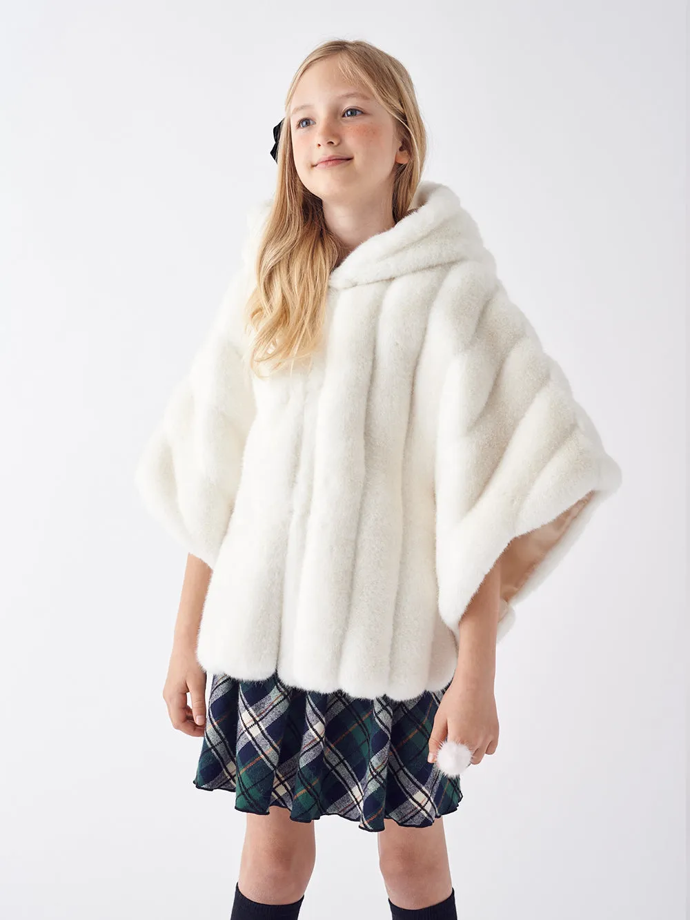 [REFURB] KIDS FAUX FUR HE PONCHO