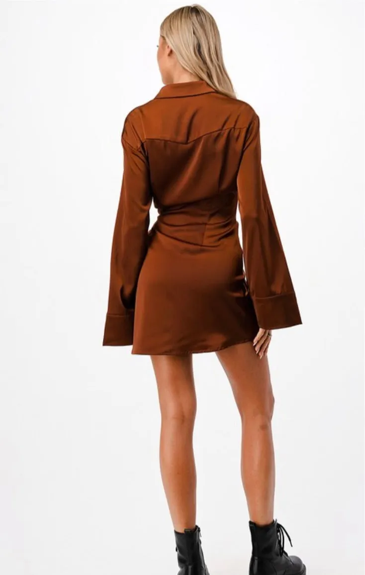 rustic brown dress