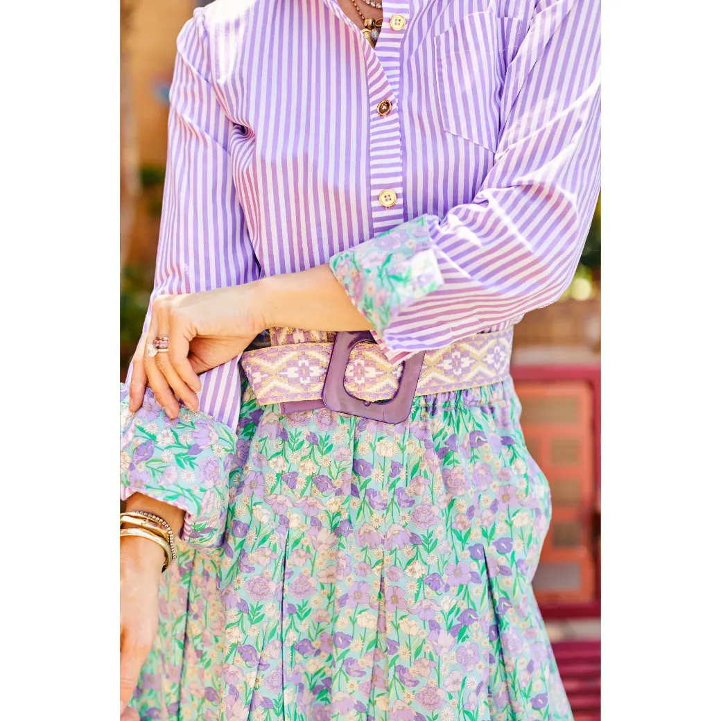 SAMPLE - Floral Maxi Skirt - Lilac Daisy