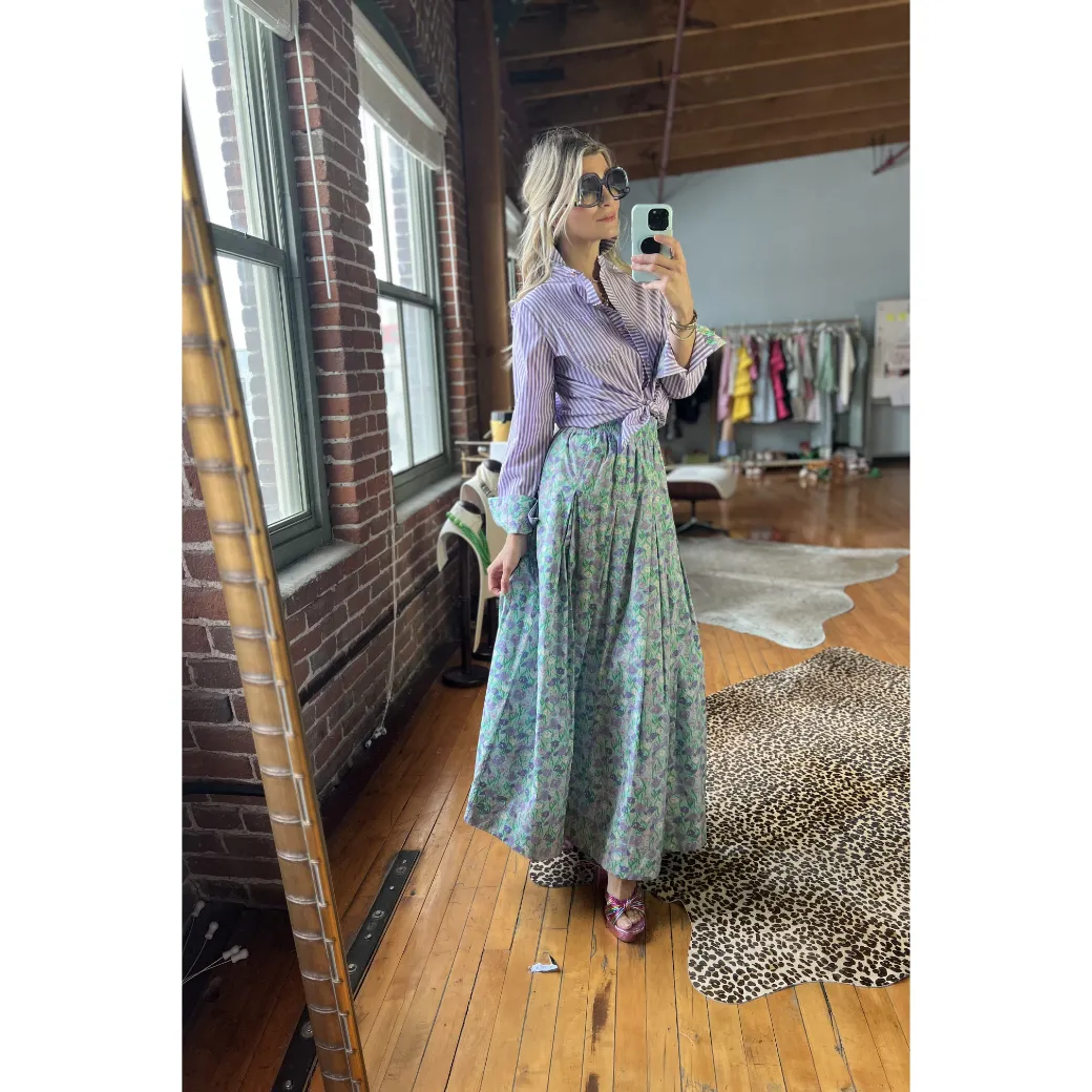 SAMPLE - Floral Maxi Skirt - Lilac Daisy