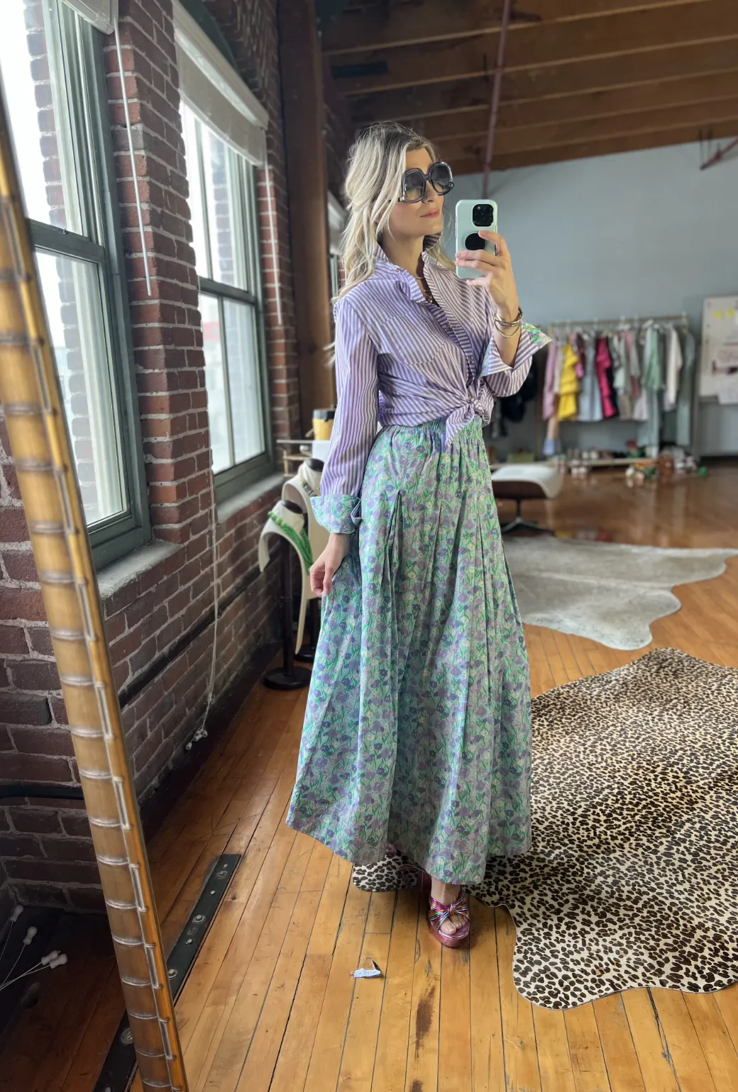 SAMPLE - Floral Maxi Skirt - Lilac Daisy