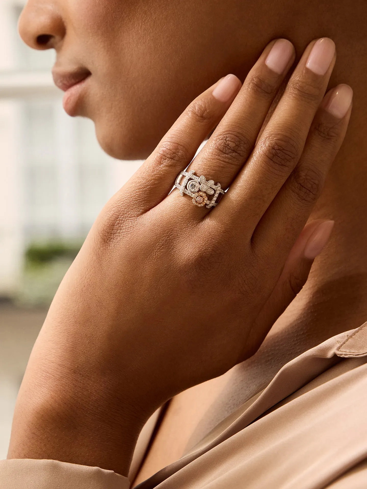 Secret Garden Pink and White Diamond Ring