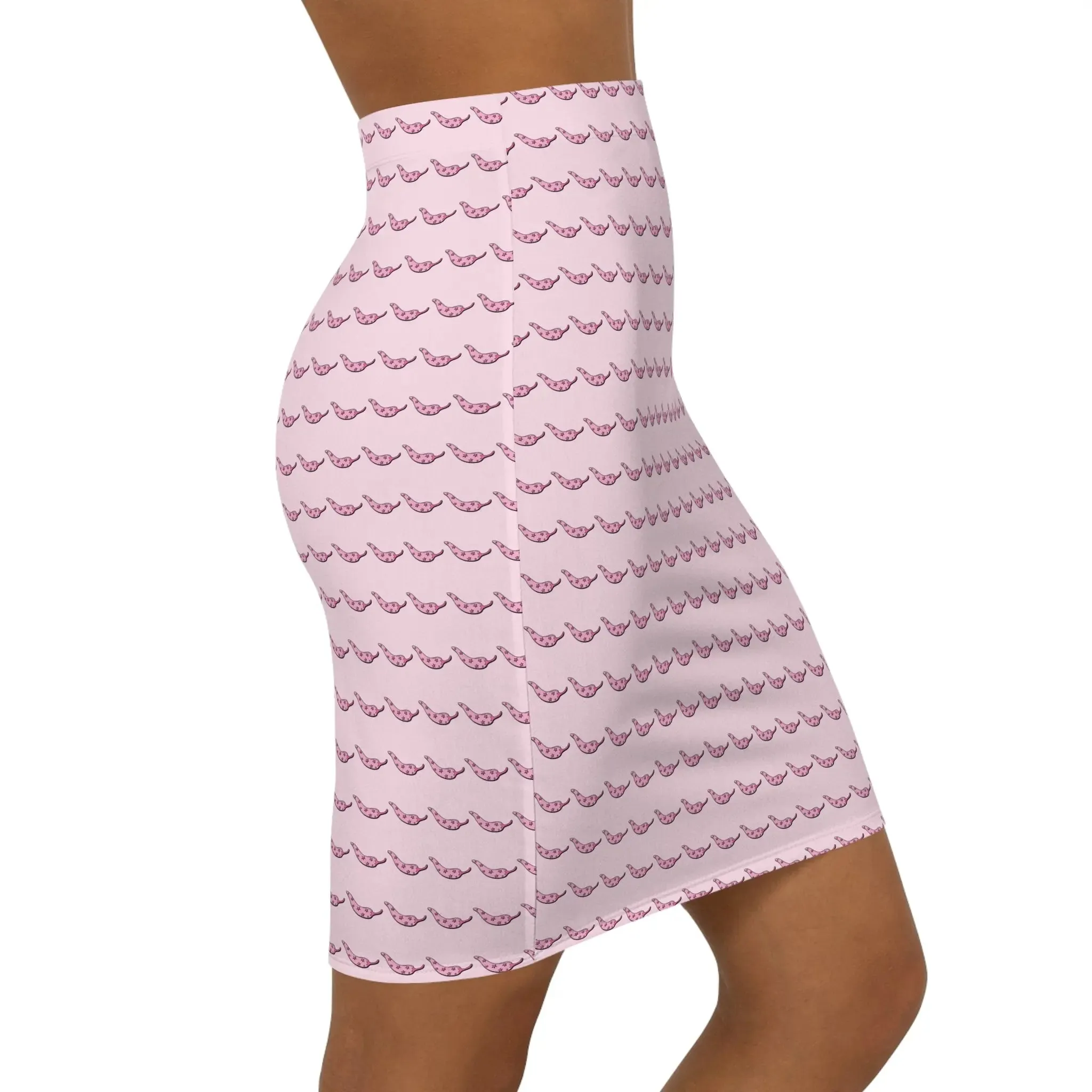 Skirt  Women's Mid-Waist Pencil Pink