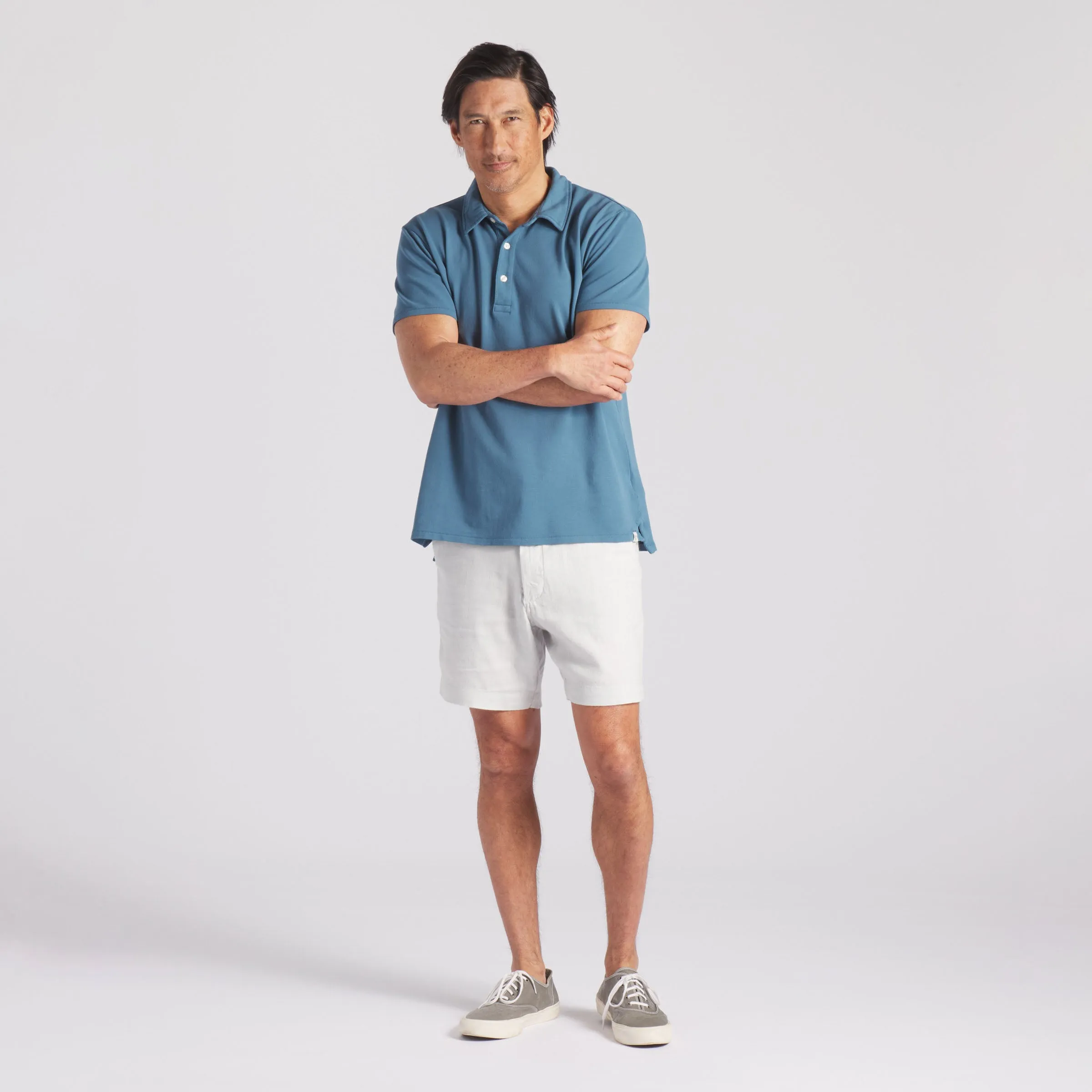 Stretch Micro Pique Polo - Aegean Blue (Final Sale)