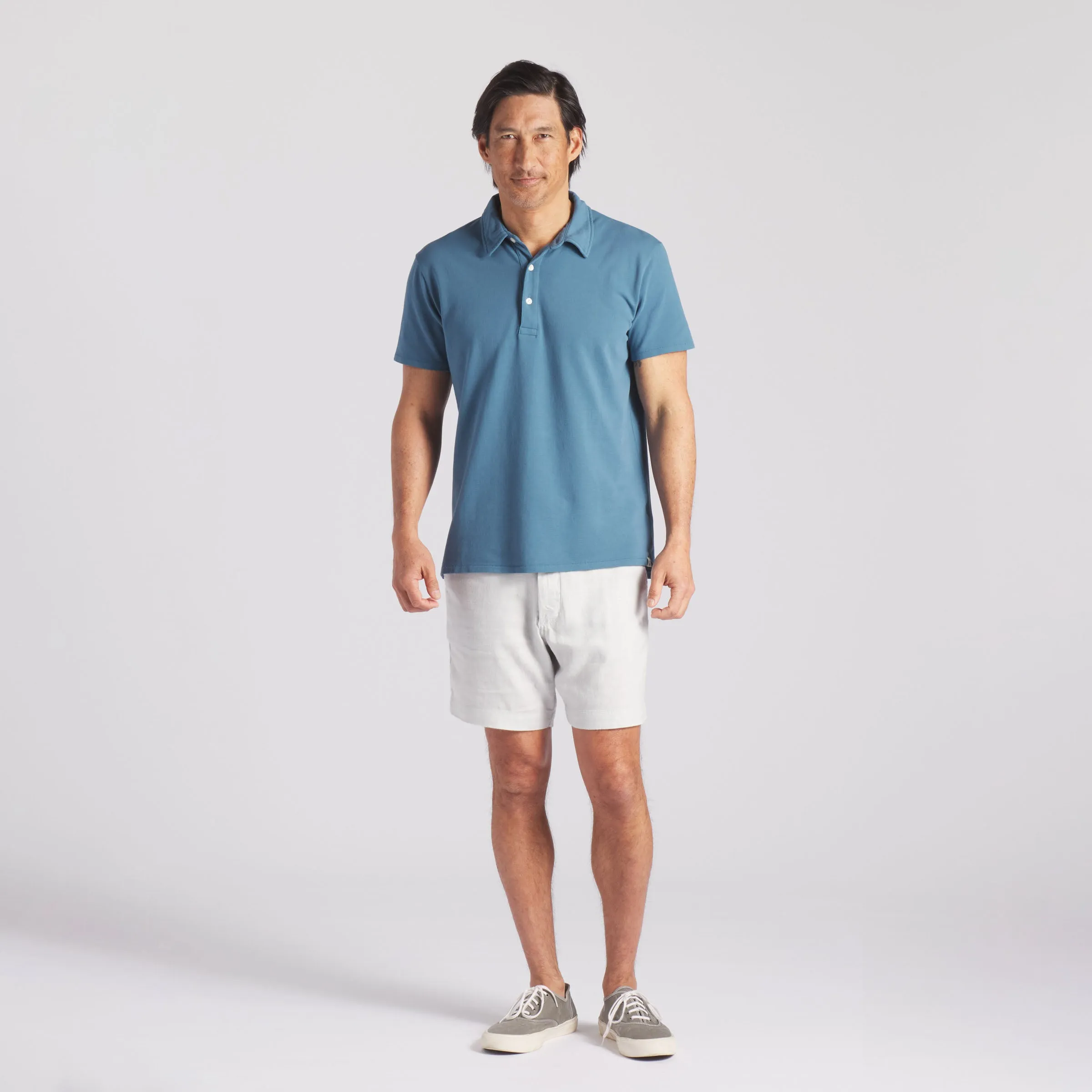 Stretch Micro Pique Polo - Aegean Blue (Final Sale)