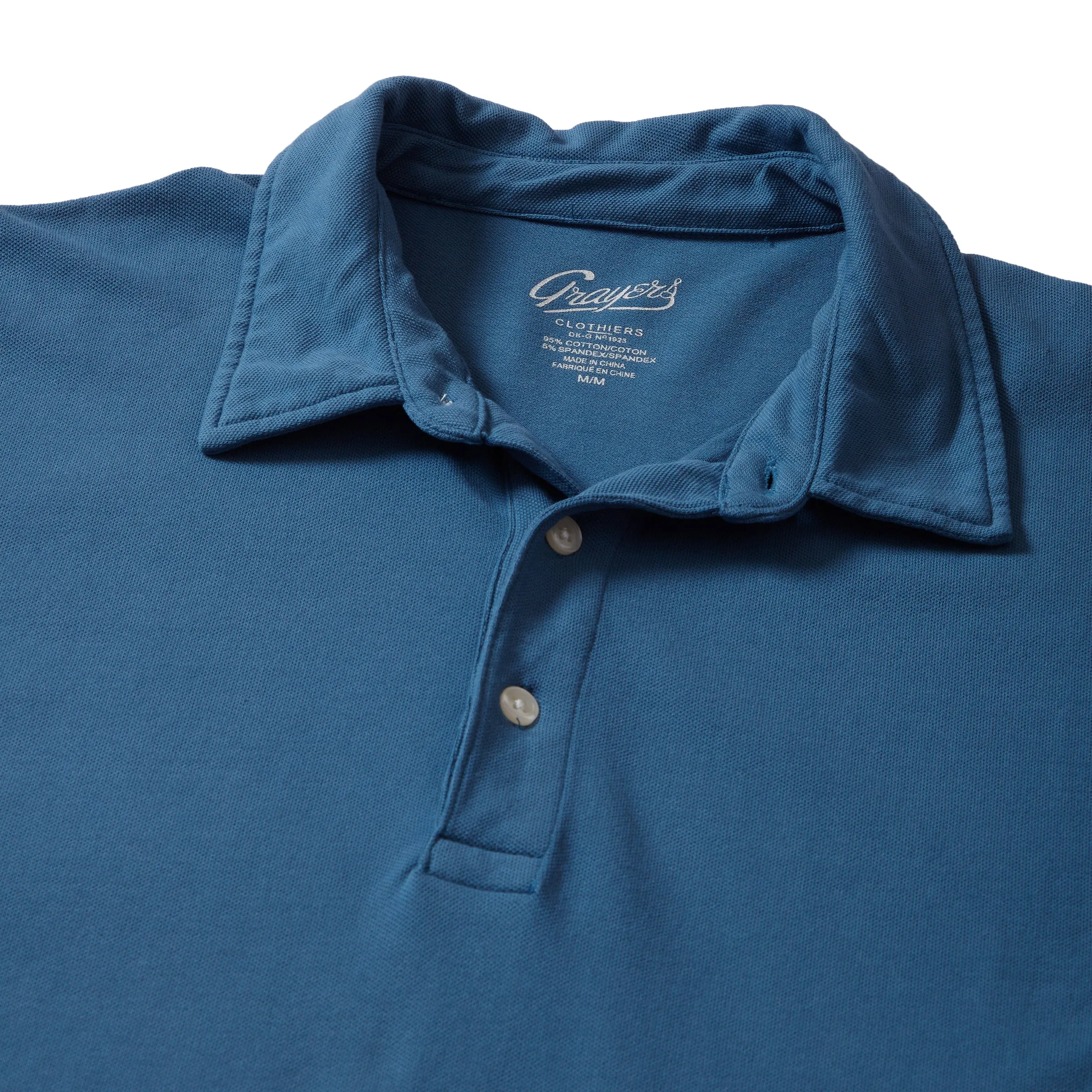 Stretch Micro Pique Polo - Aegean Blue (Final Sale)