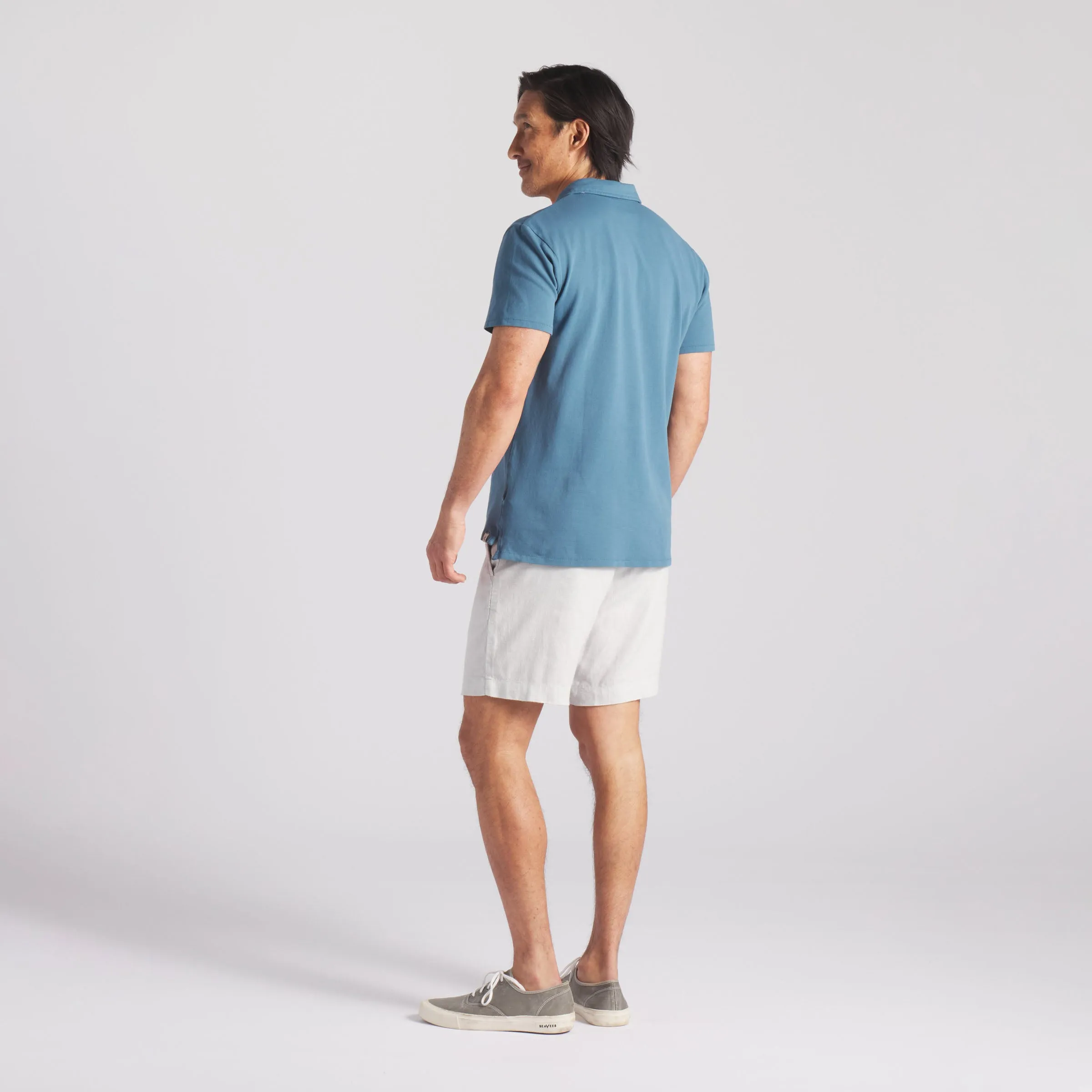 Stretch Micro Pique Polo - Aegean Blue (Final Sale)