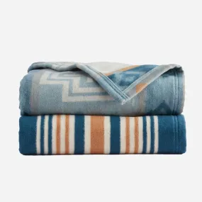 THROW GIFT SET/2 - SAN MARINO   STRIPE, SHALE