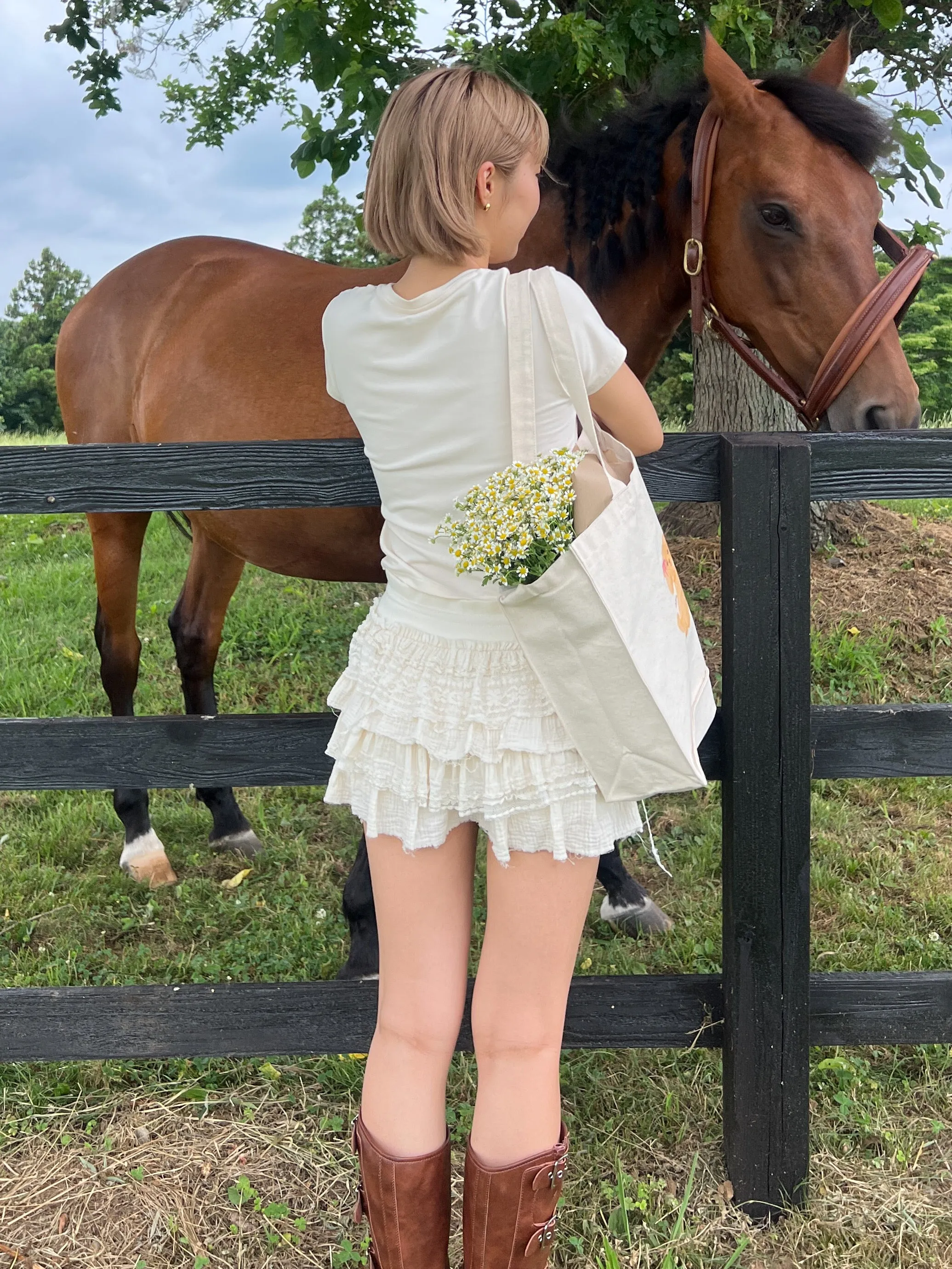 Tiered Lace Skort