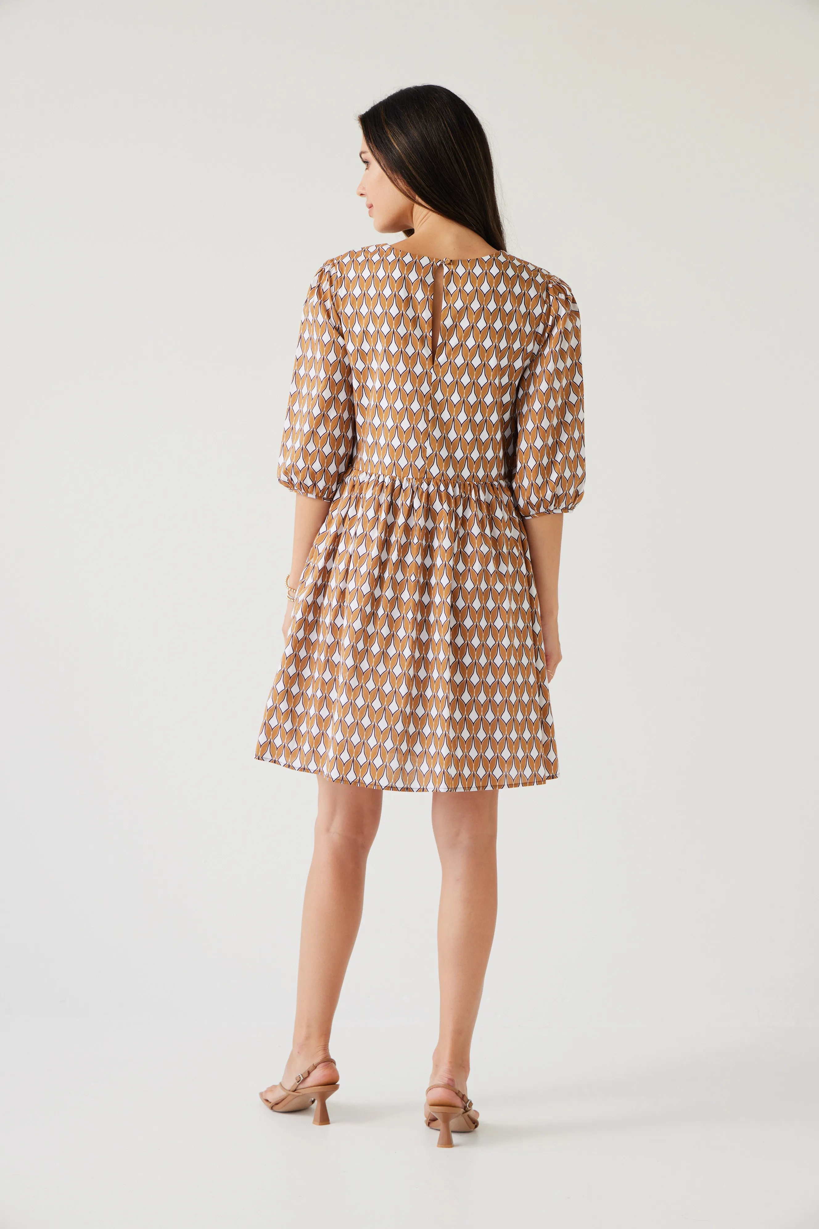 Tilly Mini Dress | Gold Print