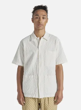 Universal Works Island Shirt in Ecru Dot Waffle