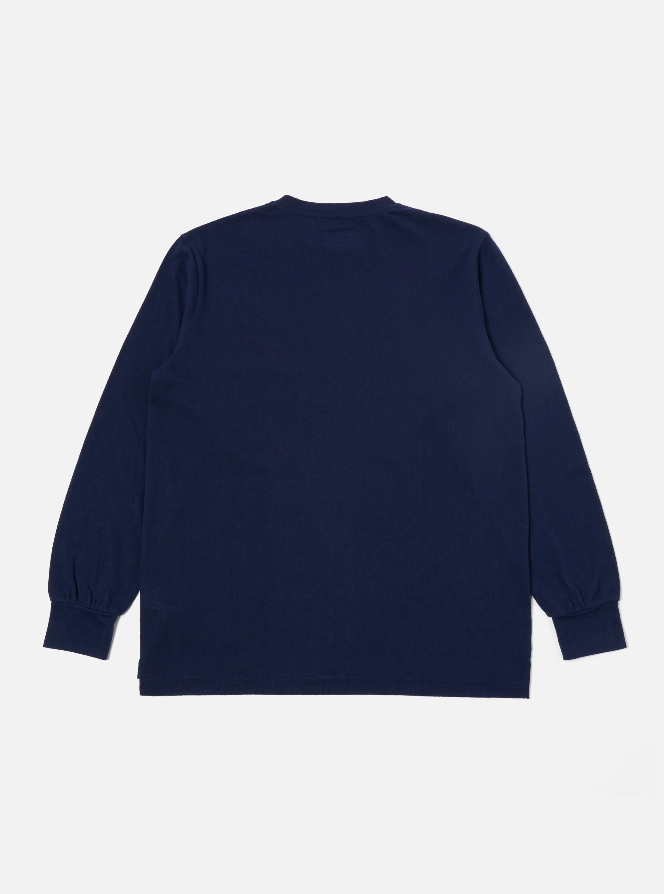 Universal Works Loose L/S Tee in Navy Recycled Wool Mix