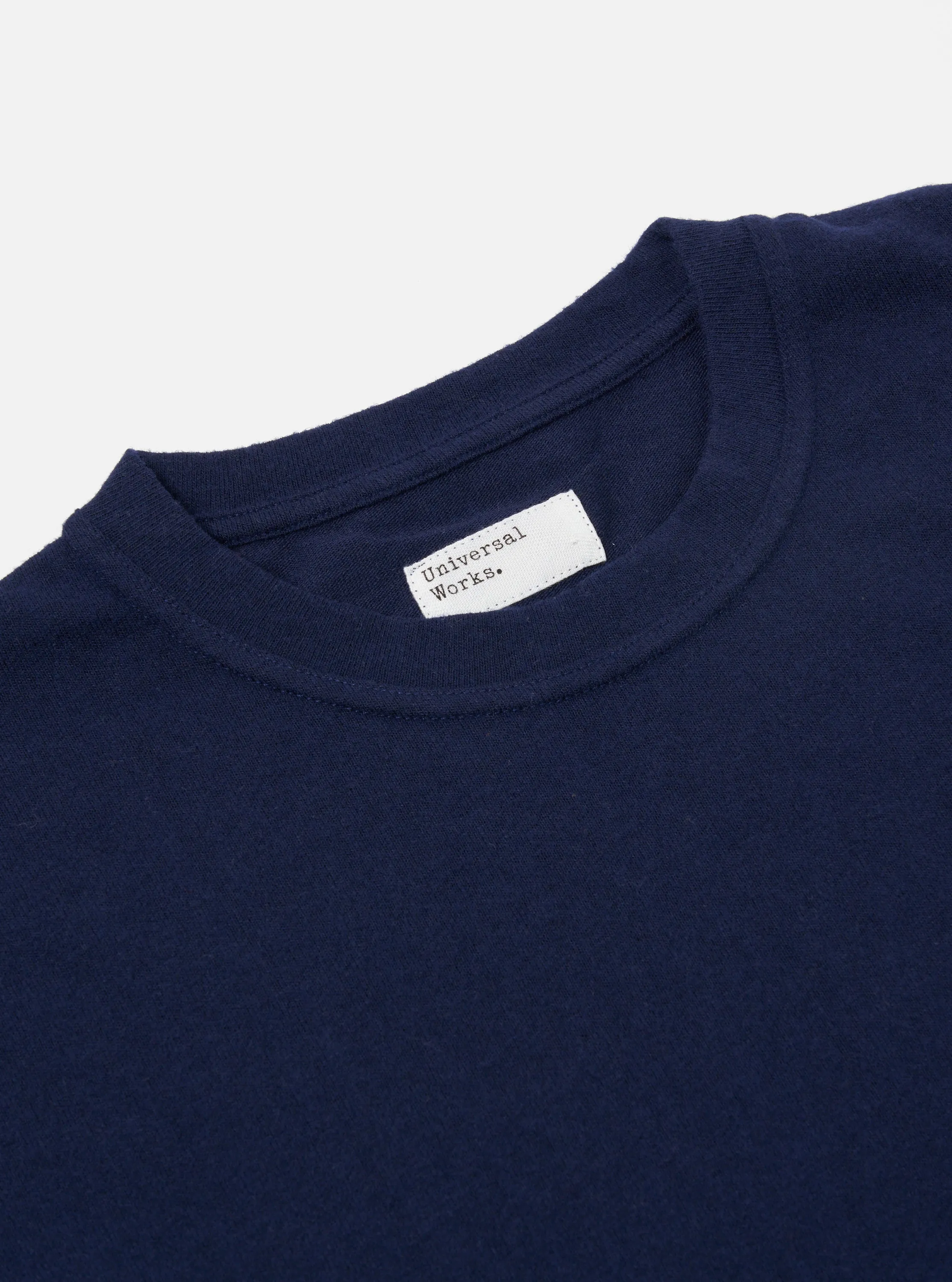 Universal Works Loose L/S Tee in Navy Recycled Wool Mix