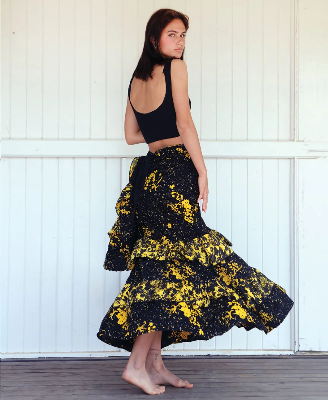 Volantes Maxi Wrap Skirt