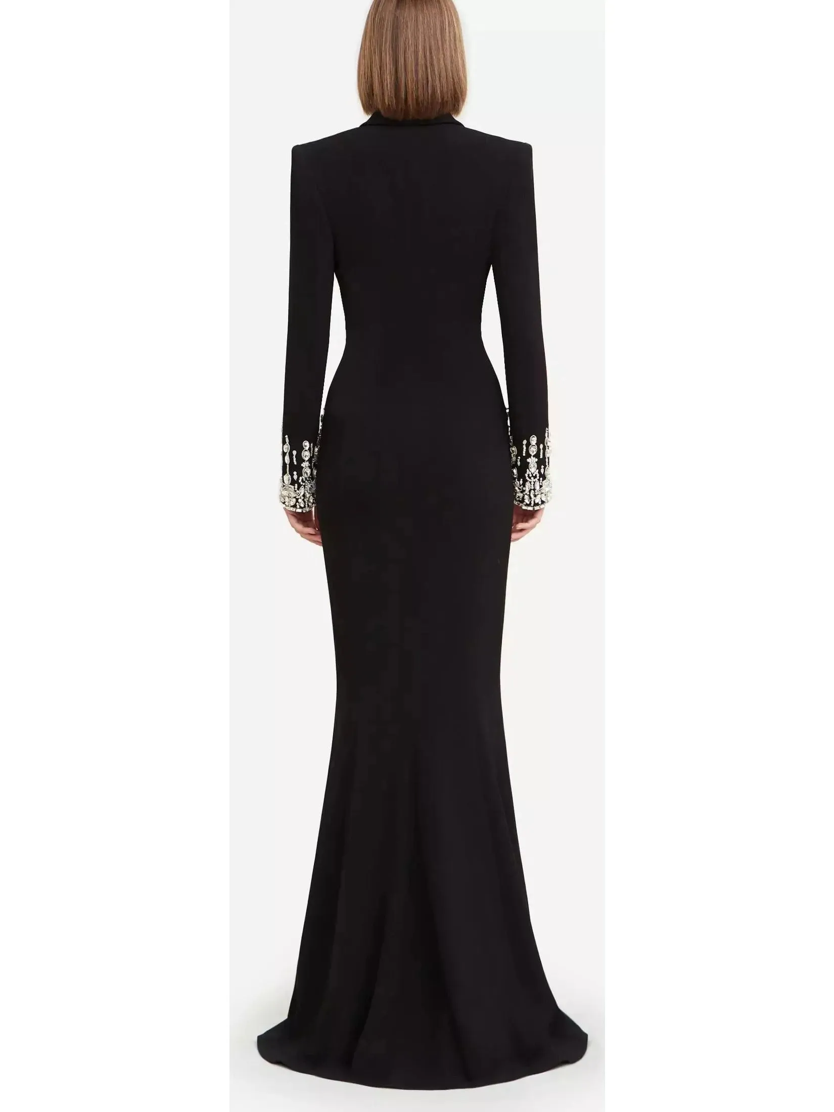 Women’s Crystal-Embellished Cady Blazer Dress/Gown