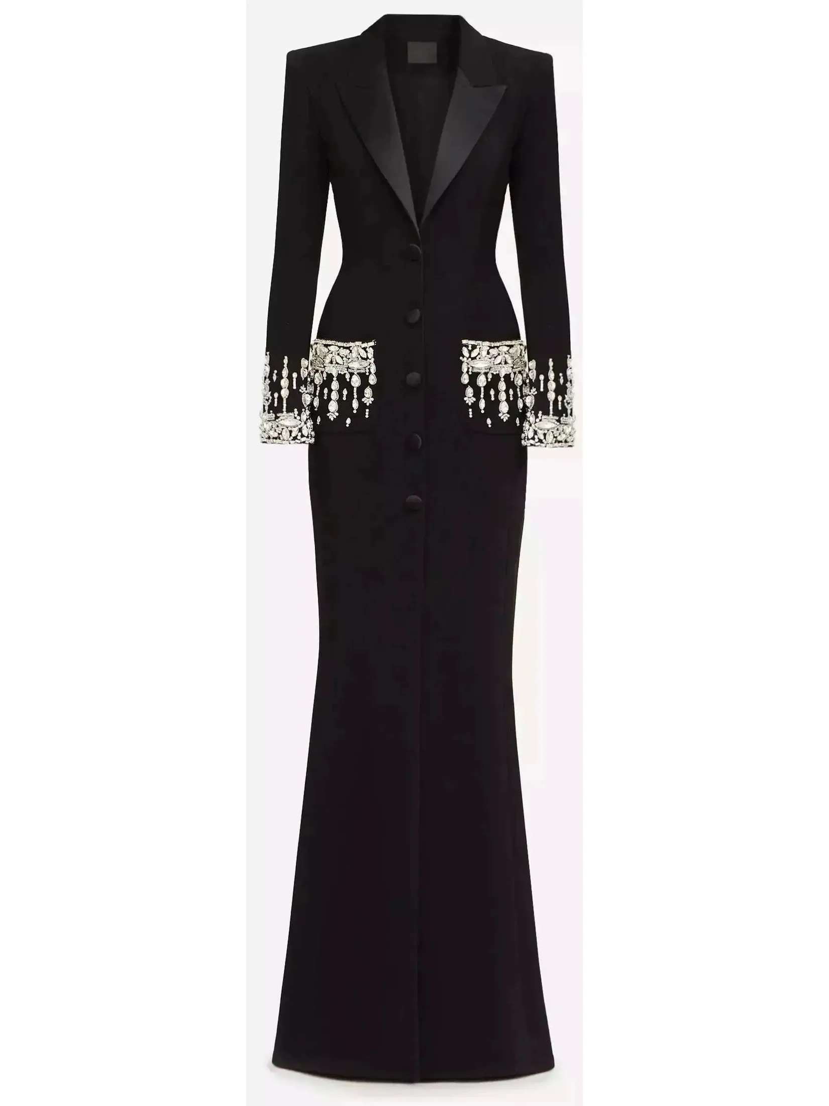 Women’s Crystal-Embellished Cady Blazer Dress/Gown