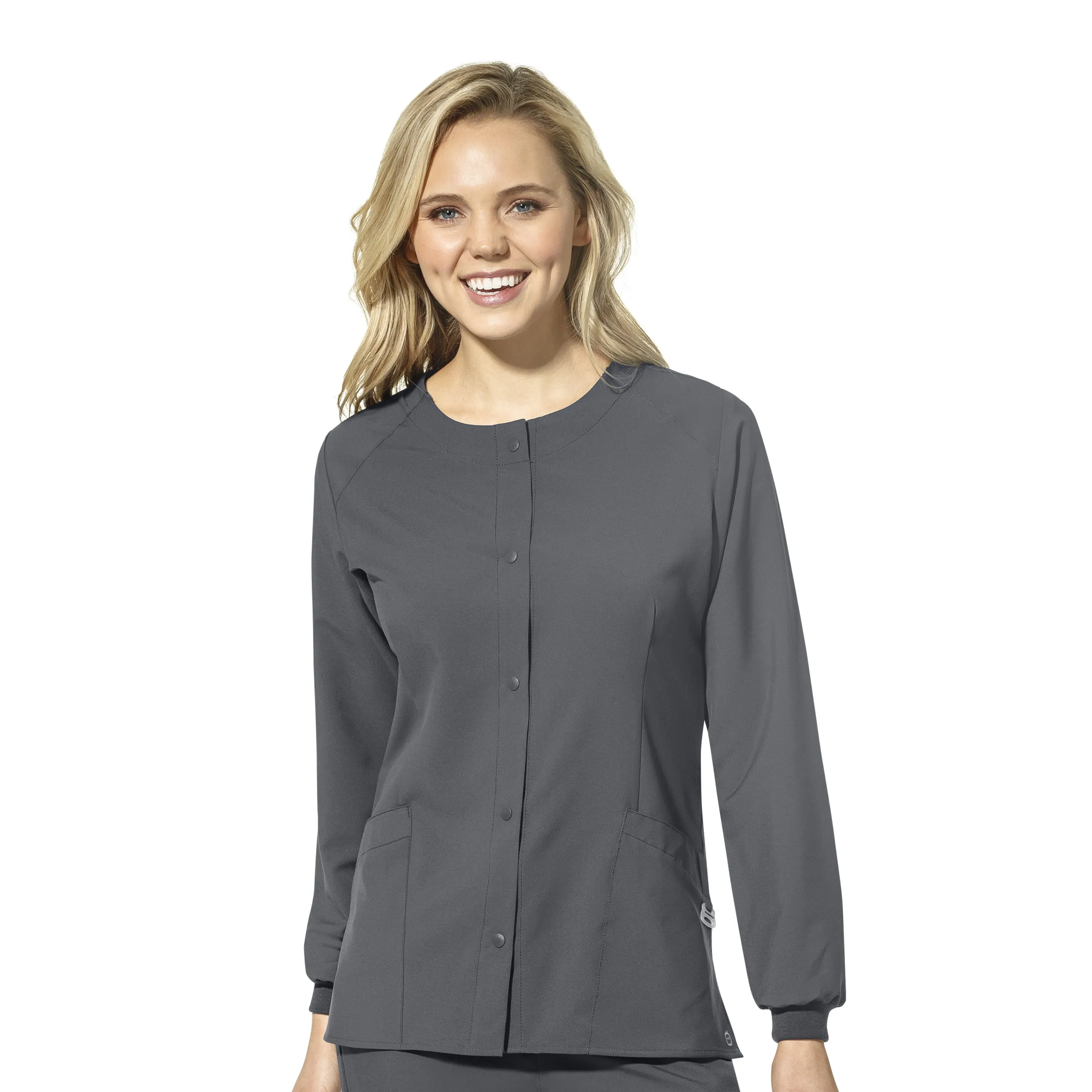 WonderWink W123 Women's 8155 Crew Neck Snap Jacket